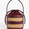 Sac seau en raphia et cuir Kanto