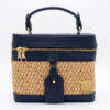 Vanity bag en raphia naturel et cuir Liana