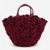 Ilaina Bordeaux face Sac raphia volants bordeaux Ilaina Vahinala