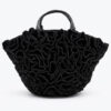 Ilaina Noir face Sac raphia volants noir Ilaina Vahinala