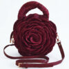 Miora bordeaux face Vahinala Sac Fleur en raphia naturel et cuir raffiné Miora bordeaux Vahinala