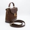 Sac à bandoulière en cuir et raphia SOA marron