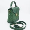 Sac à bandoulière en cuir et raphia SOA vert