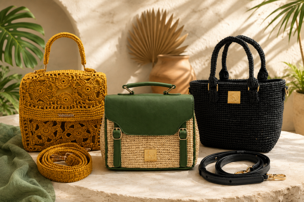 Sac en raphia de Madagascar de la marque Vahinala