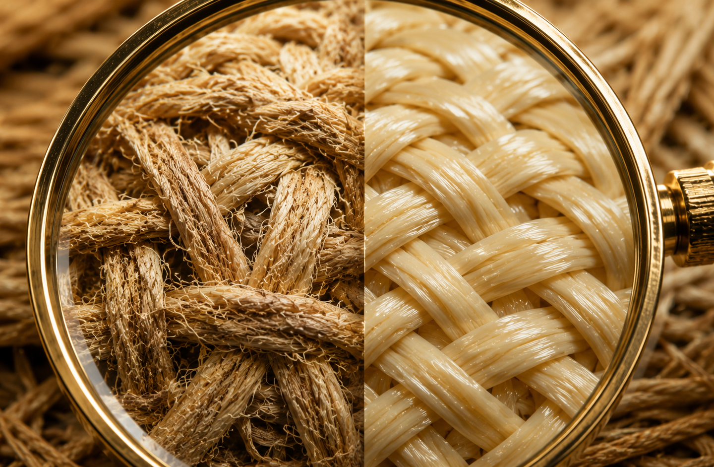 Sac en raphia de Madagascar : Comparaison de textures naturelles et synthétiques